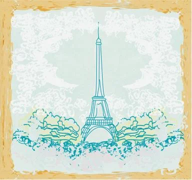Eiffel tower artistic background. vector illustration. 库存插图