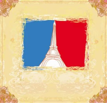 Eiffel tower artistic background. vector illustration. イラスト素材