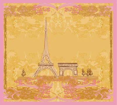 Eiffel tower artistic background. vector illustration. Stock Illustration