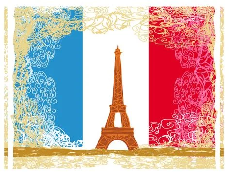 Eiffel tower artistic background. vector illustration. Stock Illustration