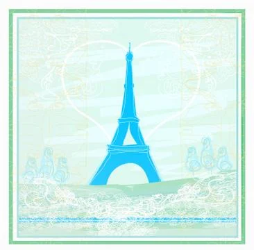 Eiffel tower artistic background. vector illustration. Stock-Illustration