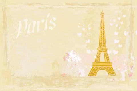 Eiffel tower artistic background. vector illustration. Stock Illustration