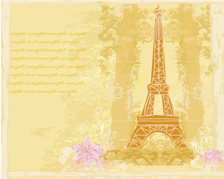 Eiffel tower artistic background. vector illustration. Illustrazione stock