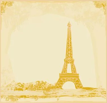 Eiffel tower artistic background. vector illustration. 库存插图