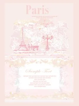 Eiffel tower artistic background. vector illustration. Stock Illustration