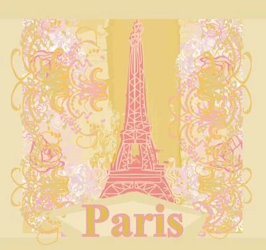 Eiffel tower artistic background. vector illustration. 스톡 일러스트