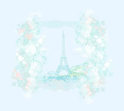 Eiffel tower artistic background. vector illustration. Stock Illustration
