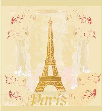 Eiffel tower artistic background. vector illustration. Stock Illustration