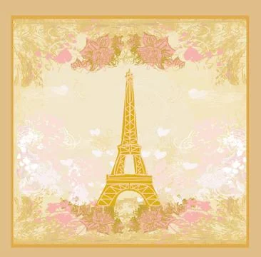 Eiffel tower artistic background. vector illustration. Stock Illustration