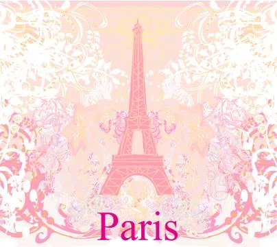 Eiffel tower artistic background. vector illustration. Stock Illustration