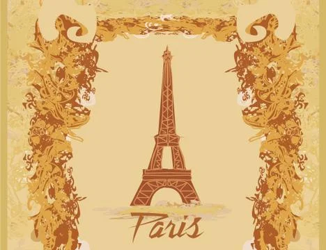 Eiffel tower artistic background. vector illustration. Stock Illustration