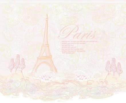Eiffel tower artistic background. vector illustration. Stock Illustration