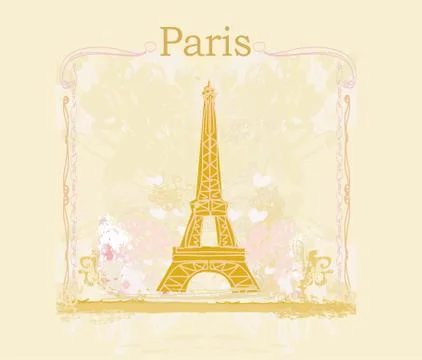 Eiffel tower artistic background. vector illustration. Stock Illustration