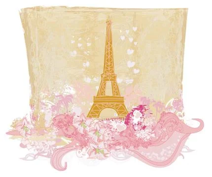 Eiffel tower artistic background. vector illustration. Stock Illustration