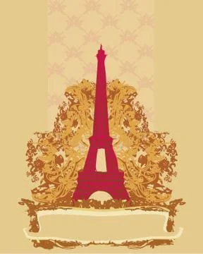 Eiffel tower artistic background. vector illustration. 库存插图