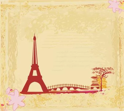 Eiffel tower artistic background. vector illustration. Stock Illustration