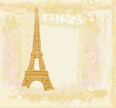 Eiffel tower artistic background. Vector illustration. Illustrazione stock