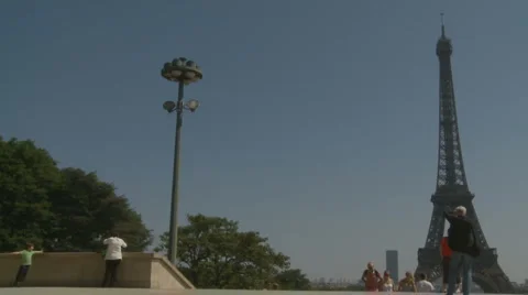 Eiffel Tower backdrop, Paris Stock Footage 4912309
