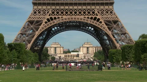 Eiffel Tower Base Wide Shot Stock Footage 53010467