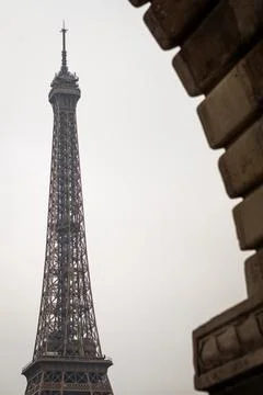 The Eiffel Tower from Bir Hakeim bridge in Paris Stock Photos
