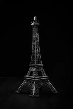 Eiffel tower on black Stock Photos