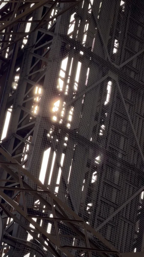 Eiffel Tower black silhouette architectural structure against sky Stock Footage 334184964