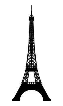 Eiffel Tower Black Silhouette Stock-Illustration