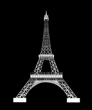 Eiffel Tower Black Silhouette Vector Illustration Stock Illustration