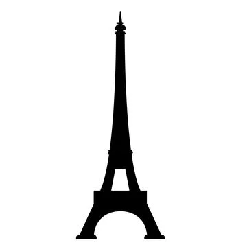 Eiffel tower black on a white background. Eiffel tower sign. flat style. Stock Illustration