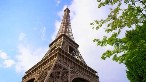 Eiffel Tower bottom view Stock Photos