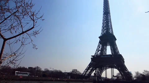 Eiffel Tower &amp; Bridge in Paris Stock Footage 38910841