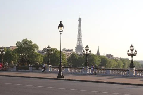 Eiffel tower from the bridge Stock Photos