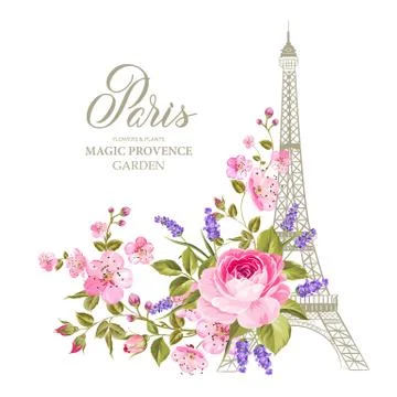 The Eiffel tower card Ilustração Stock