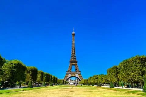 Eiffel Tower on the Champ de Mars in Paris, France Foto stock