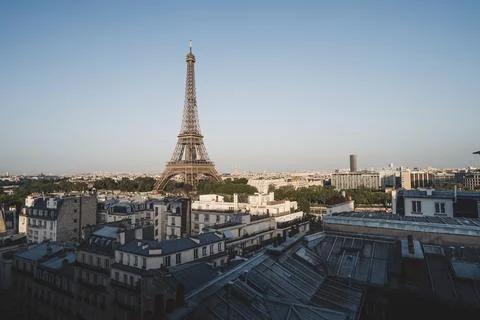 The Eiffel Tower at Champ de Mars in Paris, France Stock Photos