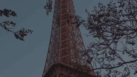 Eiffel Tower Closeup Top Down Pan Stock Footage 271670551