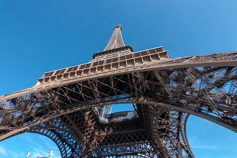 Eiffel tower on a cloudless day Stock Photos
