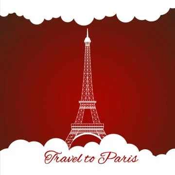 Eiffel tower with clouds Stock-Illustration