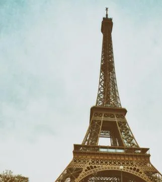 The Eiffel Tower on a cloudy winter day - Paris Stock Photos
