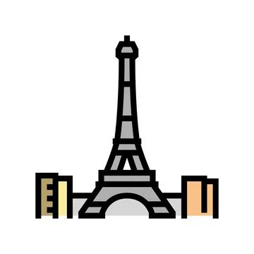 Eiffel tower color icon vector illustration Ilustração Stock