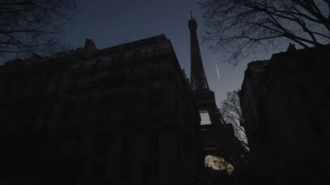 The Eiffel Tower at dawn Stock Footage 340202096