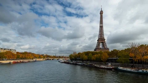 Eiffel Tower Day Timelapse Stock Footage