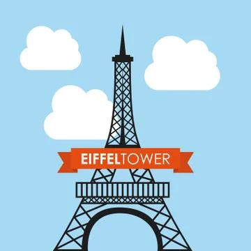 Eiffel tower design, vector illustration eps10 graphic Stock Illustration