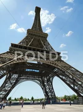 Eiffel Tower, dramatic view from below. Stock Illustration