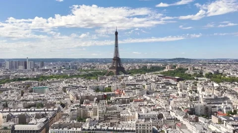 Eiffel Tower from a drone in Paris Stock Footage 252096999