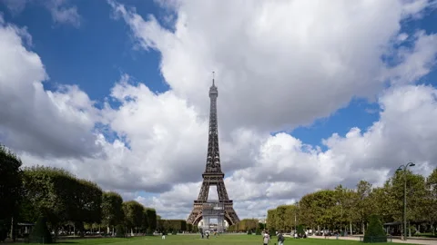 The Eiffel Tower during the day Stock Footage 197070943