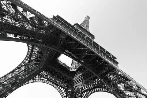 Eiffel tower Eiffel tower, Paris, France. Black and white image/ Copyright... 库存照片
