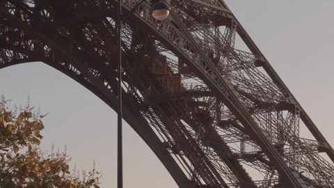 Eiffel Tower Elevator Close up Stock Footage 271598396
