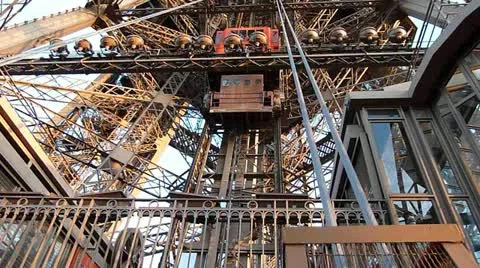 Eiffel Tower Elevator Descending Stock Footage 11882661