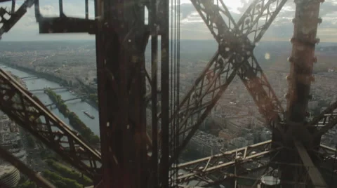 Eiffel Tower Elevator Ride Stock Footage 44330495